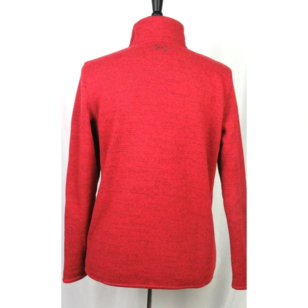 Under‎ Armour Cold Gear Orange 1/4 Zip Pull Over Sweater Fleece Jacket Men's MED